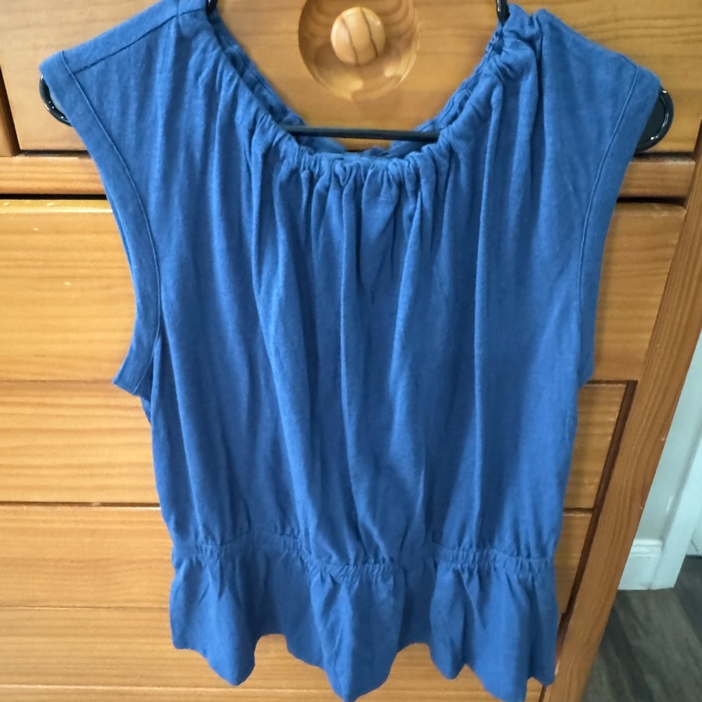 Banana Republic Blue peplum top medium NWT